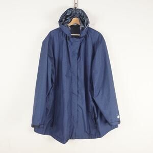 Juno Active Wind & Rain Full Zip Hooded Blue Jacket Womens Sz 4X